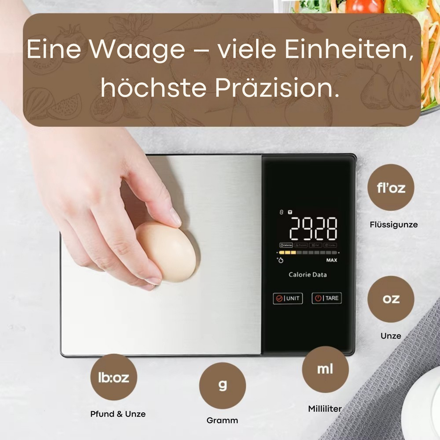 Intelligente Küchenwaage