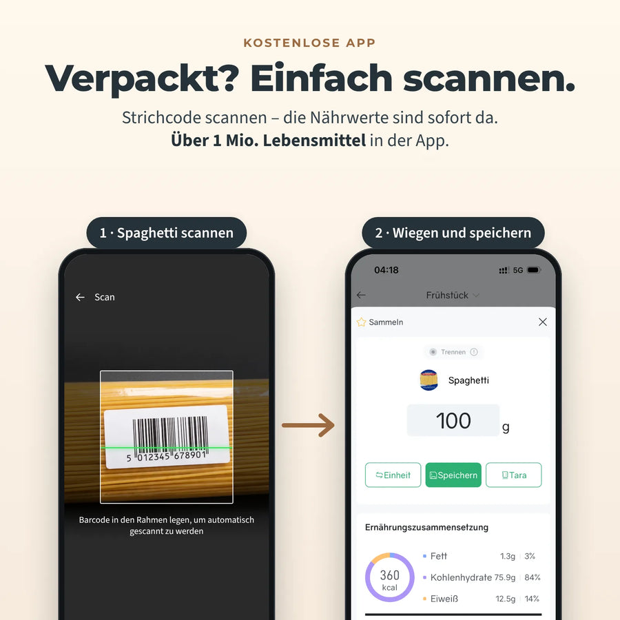Tagesziel und Nährwerte in der SmartVita App